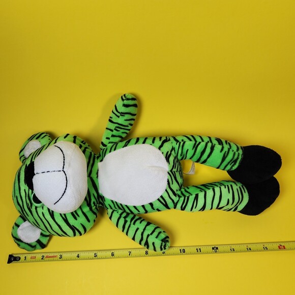 Kellytoy Bear Plush Smiling Toy  Stuffed Animal Green Black Tiger Stripe - Picture 8 of 8